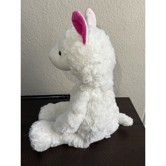 Pottery Barn Kids Llama Rare Retired Plush Stuffed Animal Pink Ears Blue Feet - Picture 6 of 10